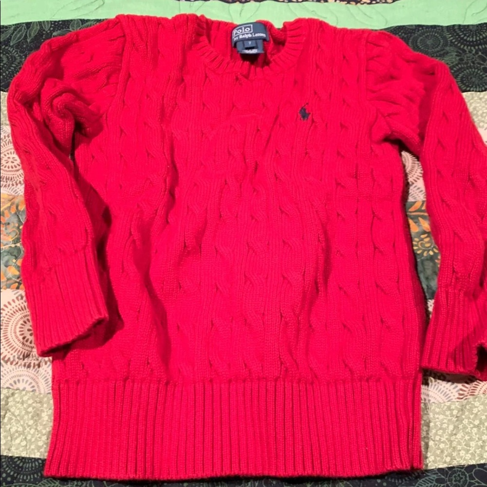 Youth red polo sweater
